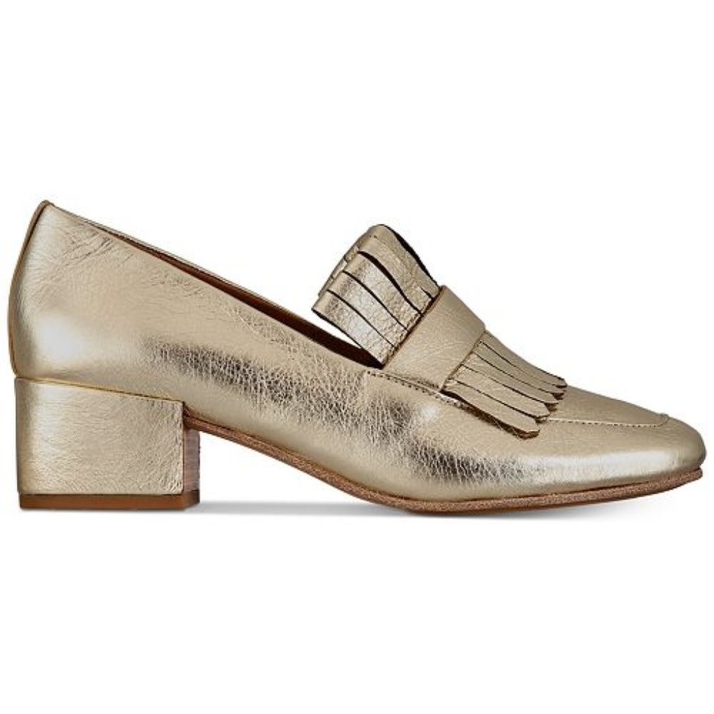 New Gentle Souls Ethan Kilty Toe Gold Block Loafer - Picture 2 of 2